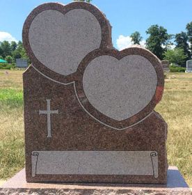 Custom Heart Shaped Granite Gravestone in Fair Lawn memorial Cemetery in Fair Lawn NJ